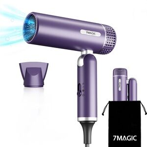 7Magic Black Hair Dryer NEW Open Box Folds!- Great for Travel!